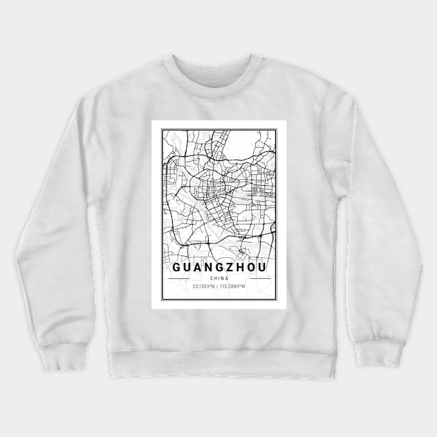 Guangzhou Light City Map Crewneck Sweatshirt by tienstencil